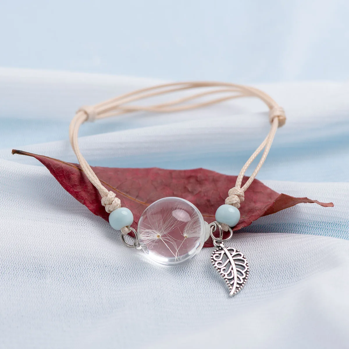 Hot Glass ball Flower Charms Ceramic Bracelets Crystal Transparency  DIY Boho Ceramic Bracelets Party gift #DY520