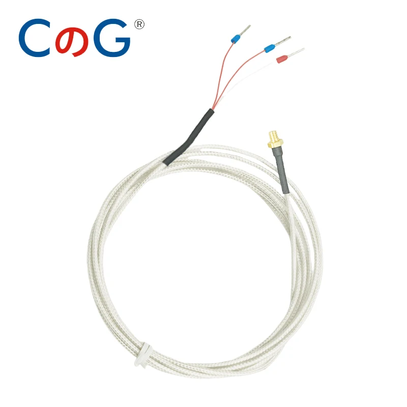 CG PT100 Type M4 Screw Temperature Sensor High Precision 3D Printer Sensor Thermal Resistance with Waterproof PTFE 0.5/1M Wire
