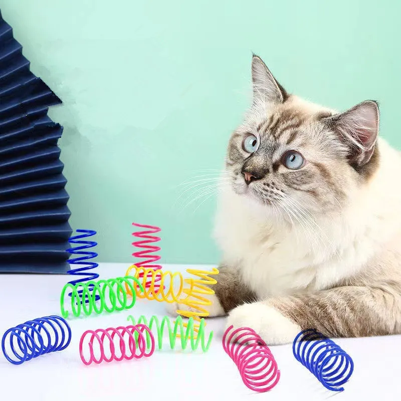 

Cat Toy 4Pcs Set Self Hi Cat Toys Interactive Plastic Spring Toys for Cats Tease Bite Resistant Cats Toy 4pcs Kit Pet Supplies