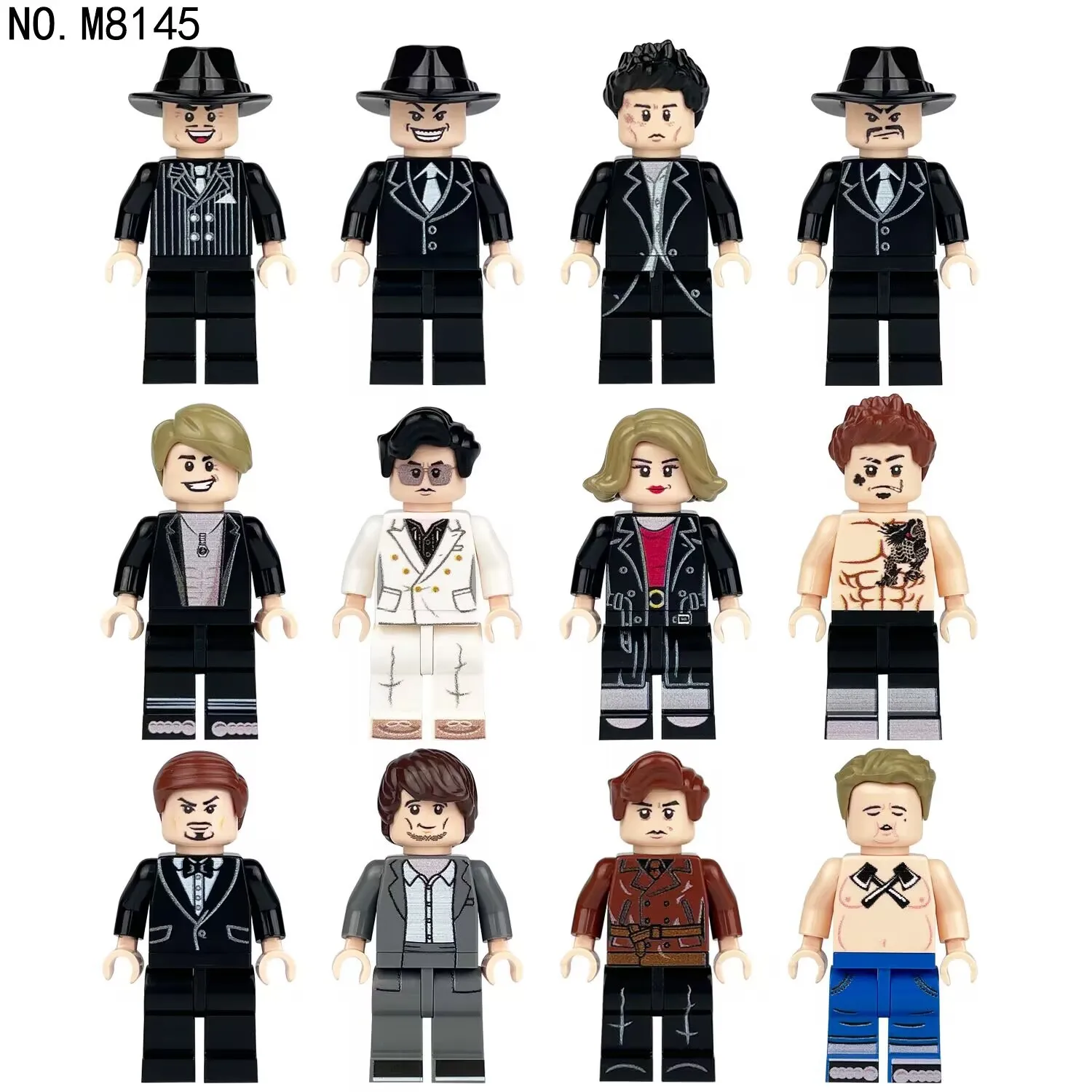 Bausteine, Figuren, humanoide Puppen, Spielzeug, Minifiguren, Kinderspielzeug, Geburtstagsgeschenke, Zeichentrickfiguren.