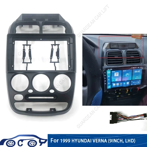 Radio con GPS para coche, reproductor estéreo con Android, MP5, unidad principal 2 Din, Panel de instalación, marco de salpicadero, para HYUNDAI VERNA (9 pulgadas, LHD) 1999