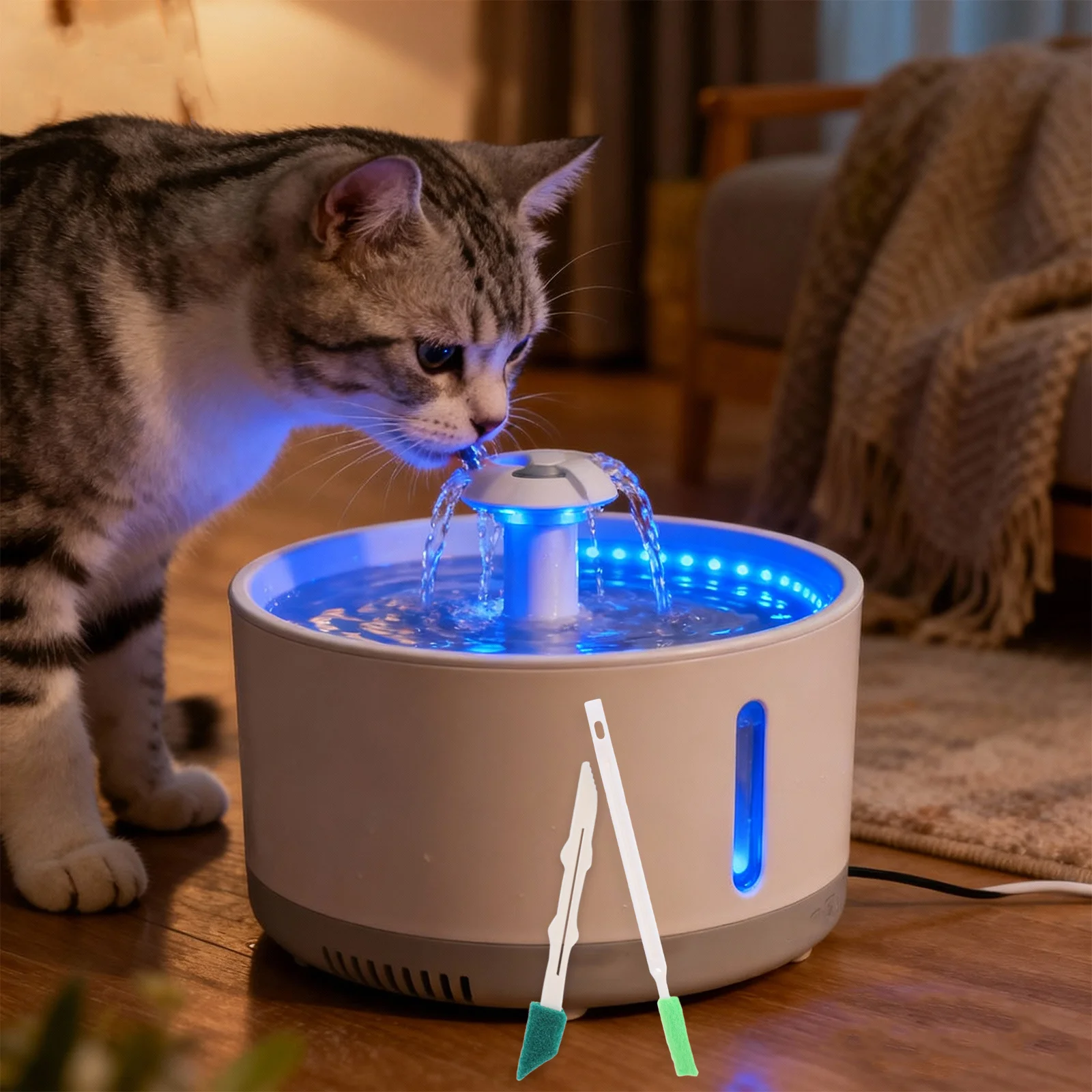 

18pcs Pet Drinking Fountain Cleaning Brushes Sponge Cleaner For Cat Water Dispensers Dog Bowl Bottle Cup Washer Brush Set Pet