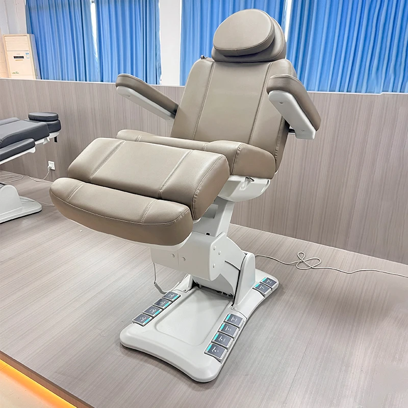 Luxury White Beauty Salon Furniture 4 Motors Foot Control Salon Facial Cosmetic Bed Modern Electric Adjustable Massage Table
