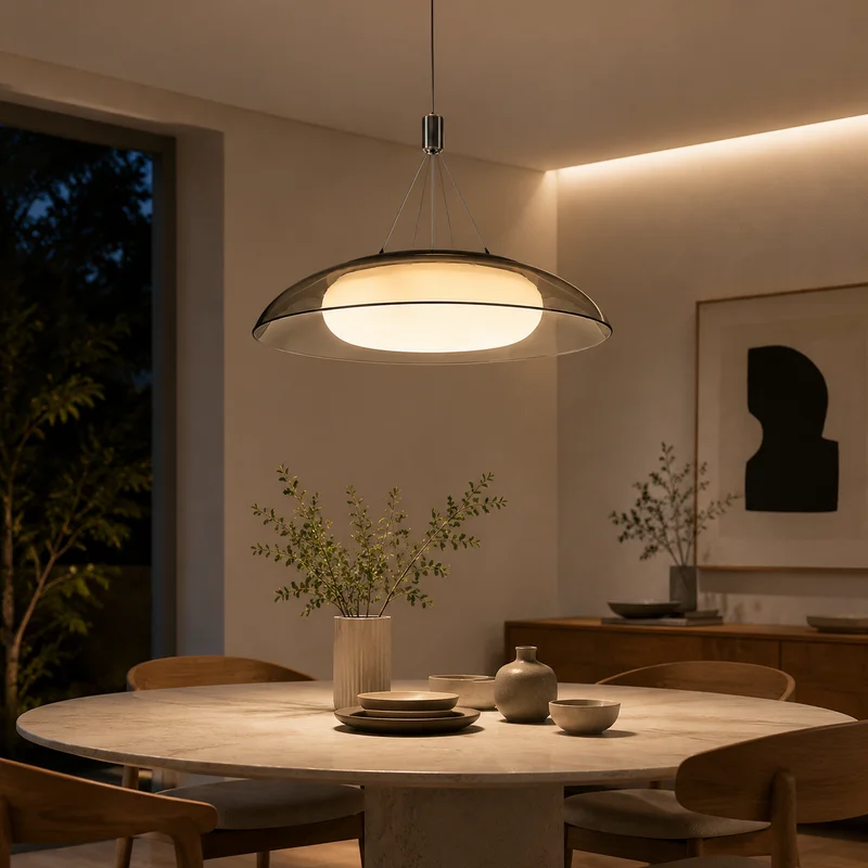 Modern Glass Dome Shade Minimalist Designer Home Decor For Dining Room Pendant Lamp