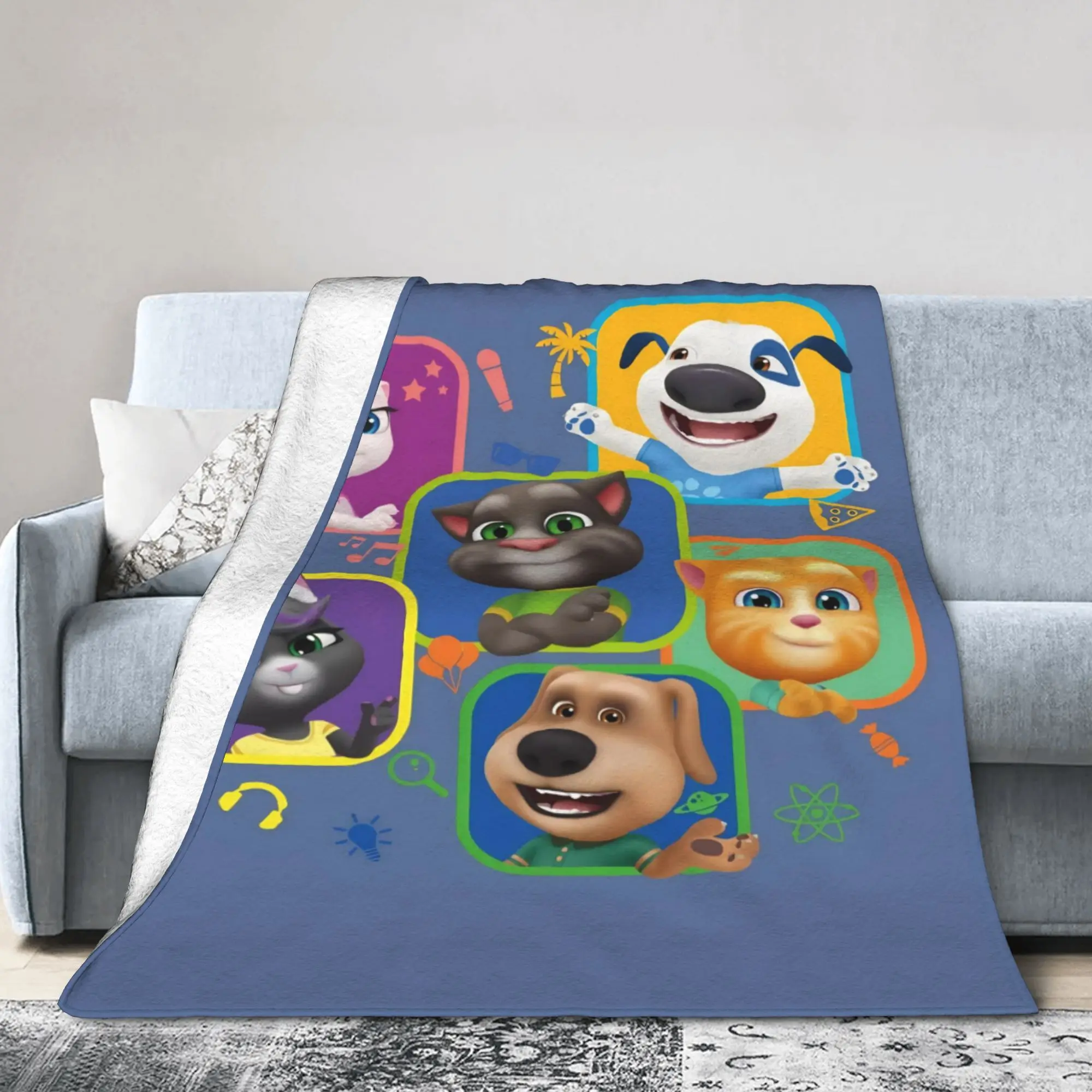 New T-Talking T-Tom And F-Friends Blanket Lightweight Thin Fleece  Cozy Throw Blankets Machine Washable