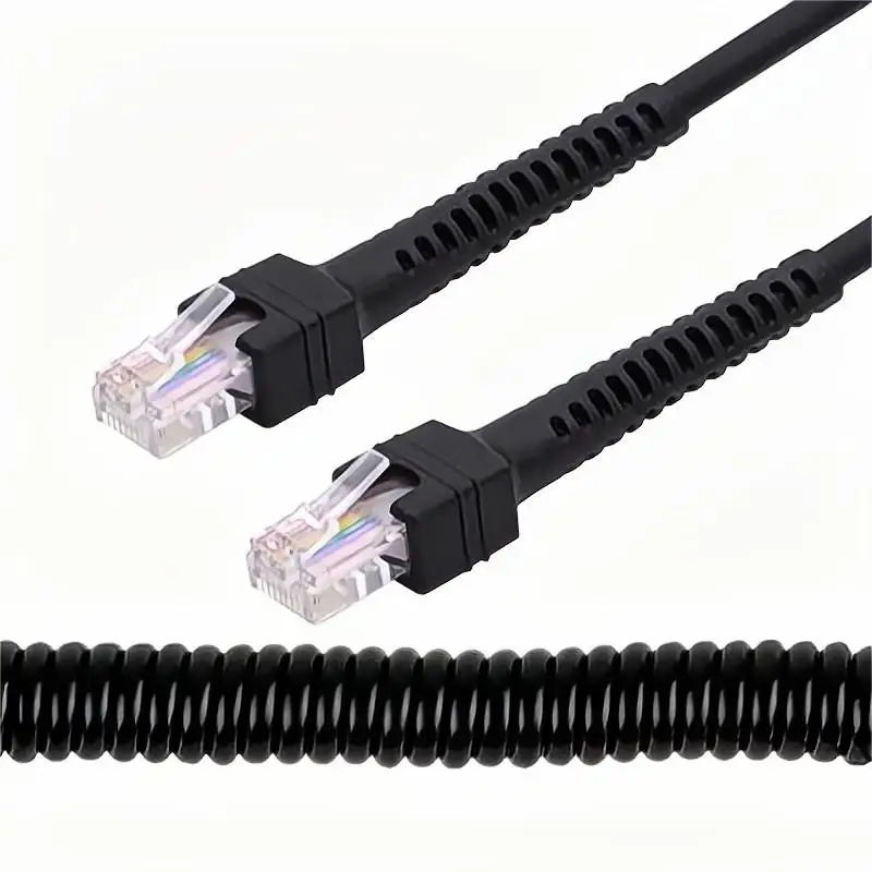 Zihan Cat6 RJ45 8 p8c UTP z męskiego na męskie rozciągliwy kabel spiralny Lan Ethernet przewód sieciowy 100cm