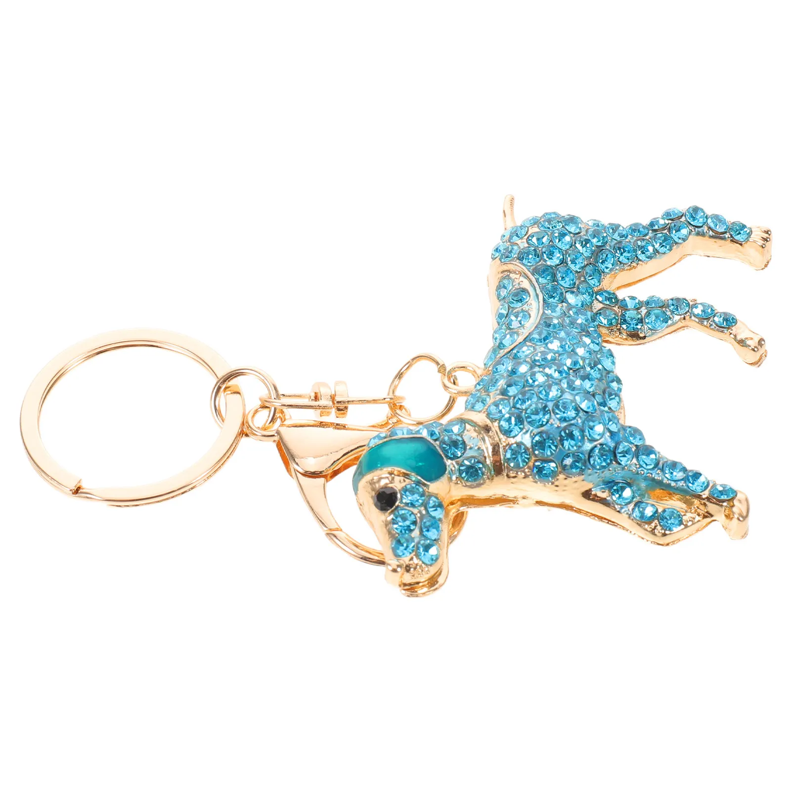 German Shepherd Dog Keychain with Rhinestones – Sparkly 3D Alloy Puppy Charm for Backpack, Purse & Car Keys