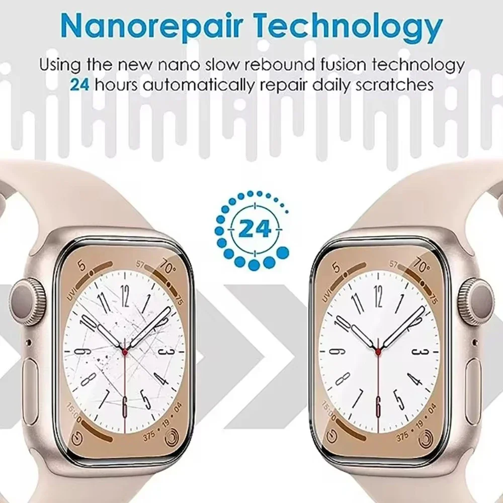 Filme protetor de tela para Apple Watch, Soft TPU, Hydrogel, HD, Clear, iWatch, Série 10, 46mm, 42mm, Acessórios