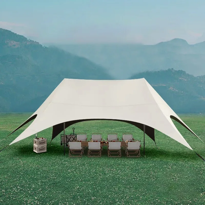 Hiking Picnic Butterfly Sun Shelter Vinyl Canopy Oversized Portable Rainproof Canopy Outdoor Sunshade Camping Equipment