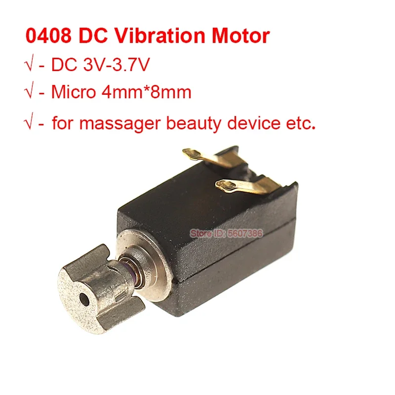 1PC Black 4mm*8mm Mobile Phone Vibrating Contacts Motor DC 3V-3.7V 0408 coreless vibration motor Soldered Wire Vibrator