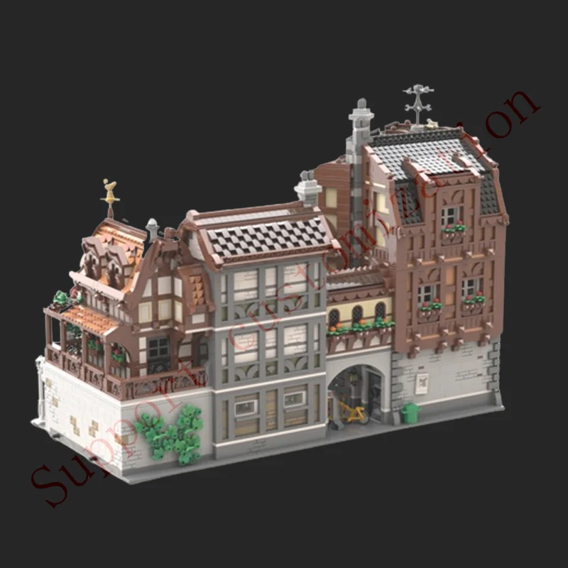 Spot assemblaggio di piccole particelle MOC- 164454   Old City Street View Architettura Serie Casa Puzzle per bambini Giocattolo Regalo creativo fai-da-te