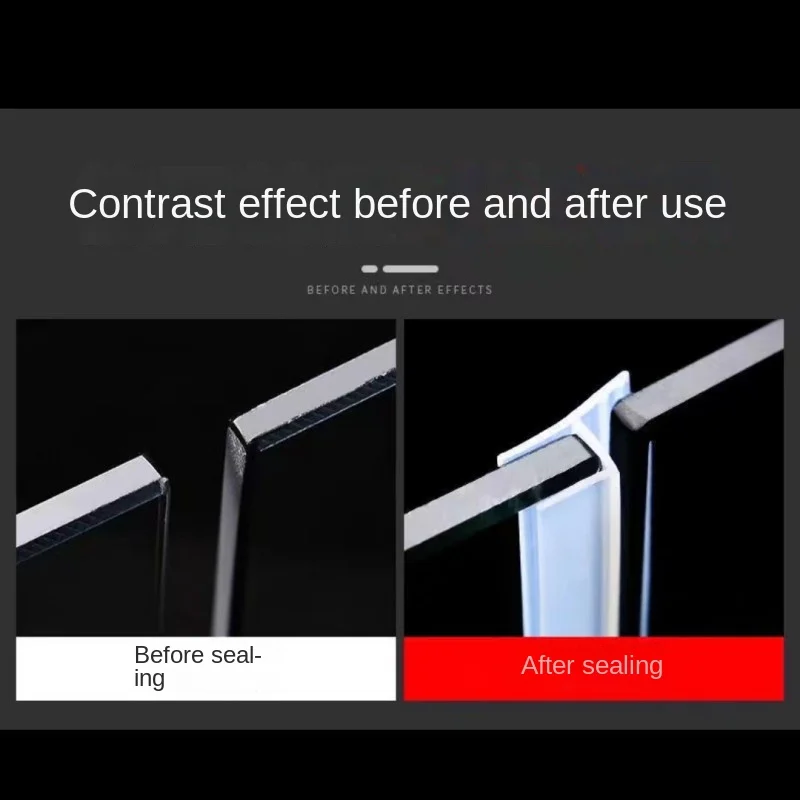 Silicone Shower Screen Seal Sliding Strip Plastic Rubber for Bath Room F/h6/8/10/12MM Door Window Glass Fixture Accessories