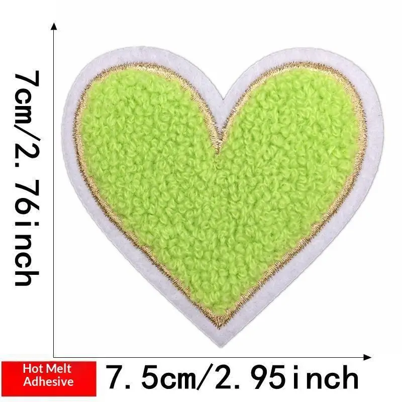 Mehrfarbige Handtuch-Stickerei-Herz-Aufnäher zum Aufbügeln, weich, flauschig, einfach anzubringen, perfekt für DIY-Jacken, Taschen, Bastelarbeiten, Dekorationen. – Detail 17