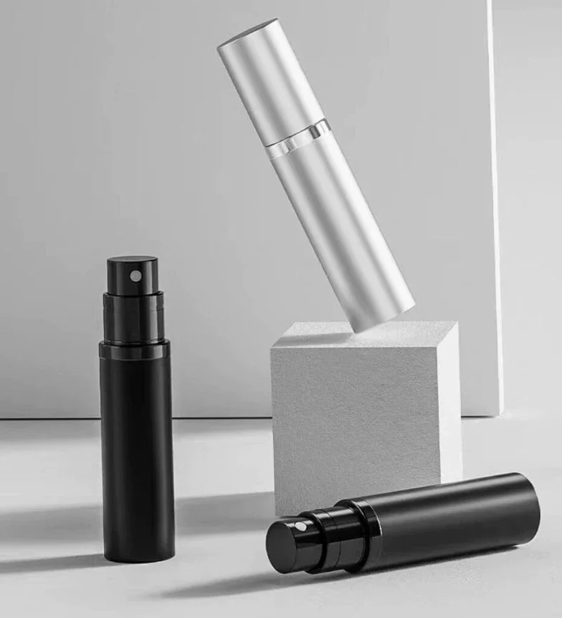 5ml Perfumy Atomizer Przenośny pojemnik na płyn do kosmetyków Podróżny mini aluminiowy spray Pusta butelka wielokrotnego napełniania Косметика