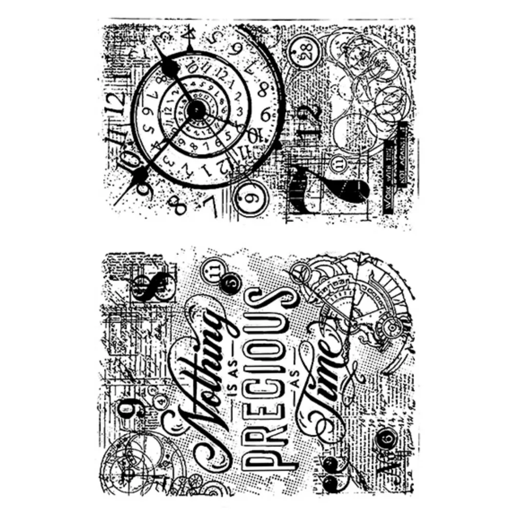 11*16cm Vintage Labeled Flowers Silicone Stamps Scrapbook Handbook Diy Greeting Card Handmade Diary Decoration Embossing Make