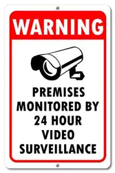 WARNING SIGNS 24 HOUR VIDEO SURVEILLANCE SECURITY SIGN - CCTV CAMERA METAL ACM