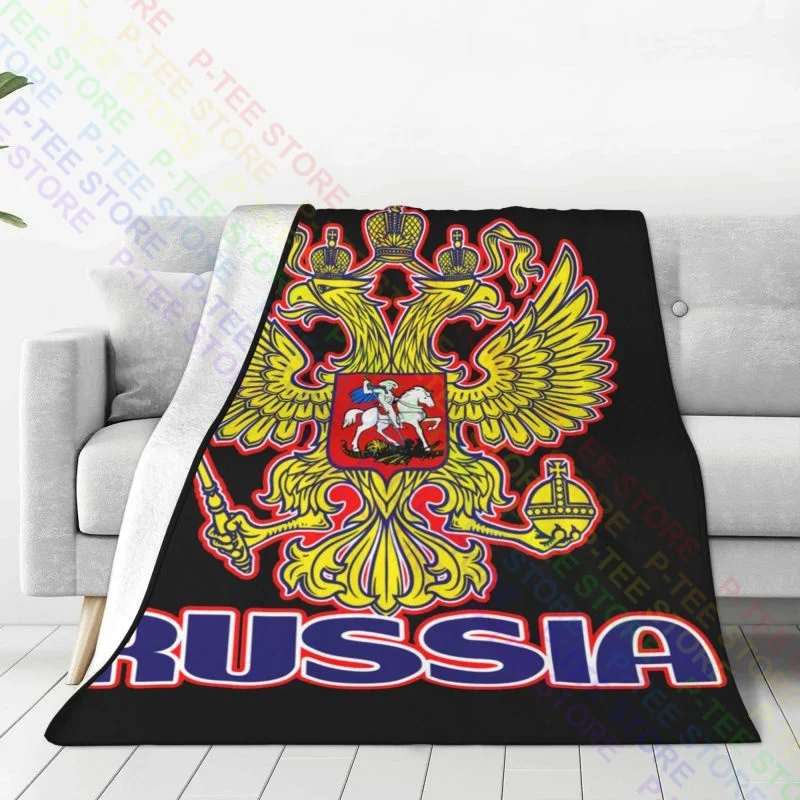 Coat Of Arms Double Eagle Russian Federation Symbol Blanket Plush All Season Decorative Sofa