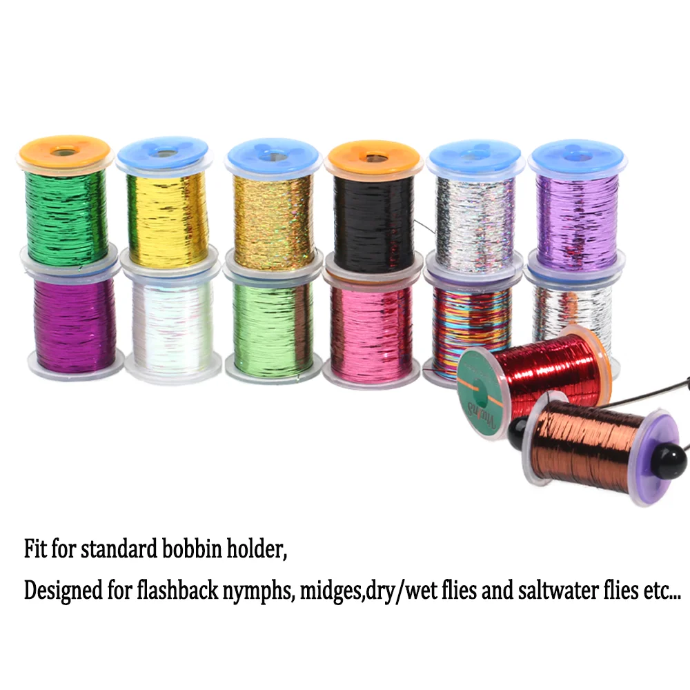 1pc 0.3mm Holographic Flash Tinsel Flat Mylar Tinsel Fly Tying Material For Midge Nymphs Dry/Wet Flies Trout Fishing Lure - view 5
