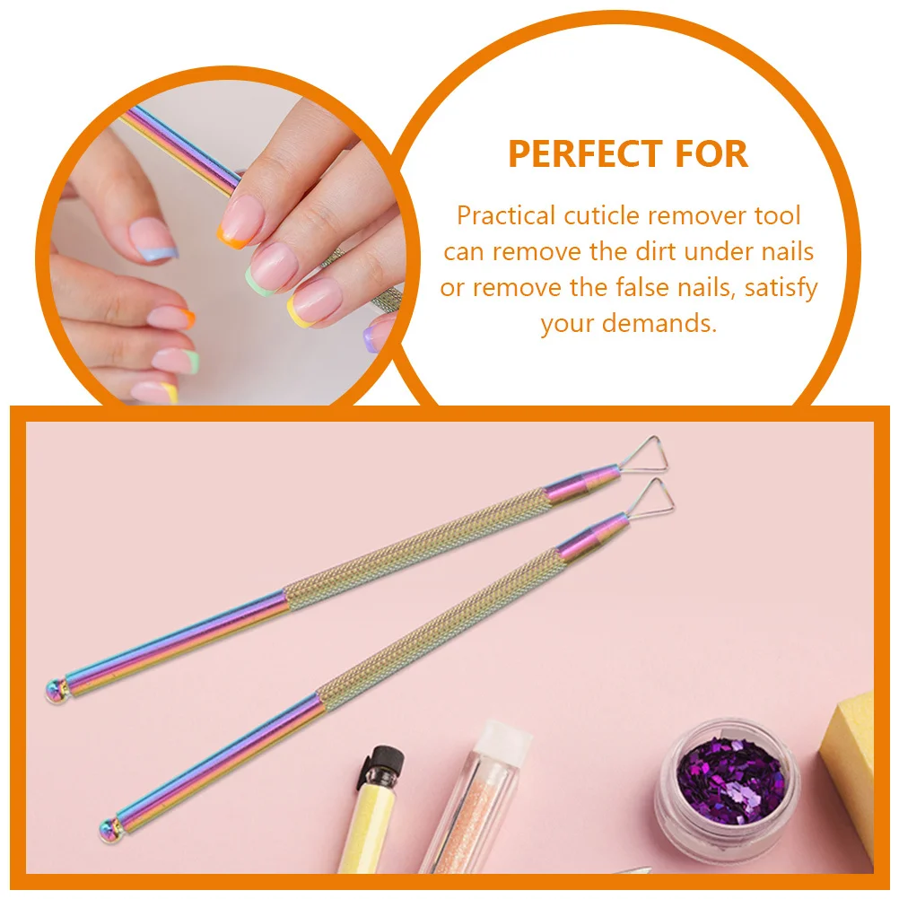 2-teiliges Nagelhautschieber-Werkzeug, Nagelschaber aus Edelstahl für Gel-Nagellackentferner, langlebig und einfach zu steuern, Nagelhautschieber