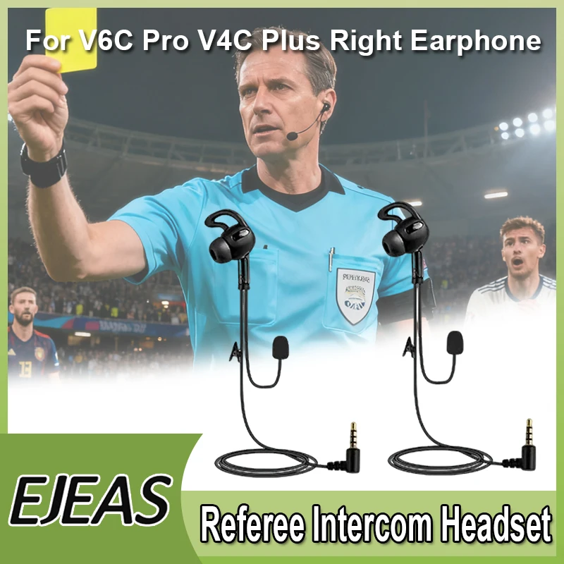 

EJEAS Referee Headset Suitable for V6C PRO V4C PLUS FBIM 3.5mm Jack Full Duplex Walkie Talkie Accessories Football Referee Coach