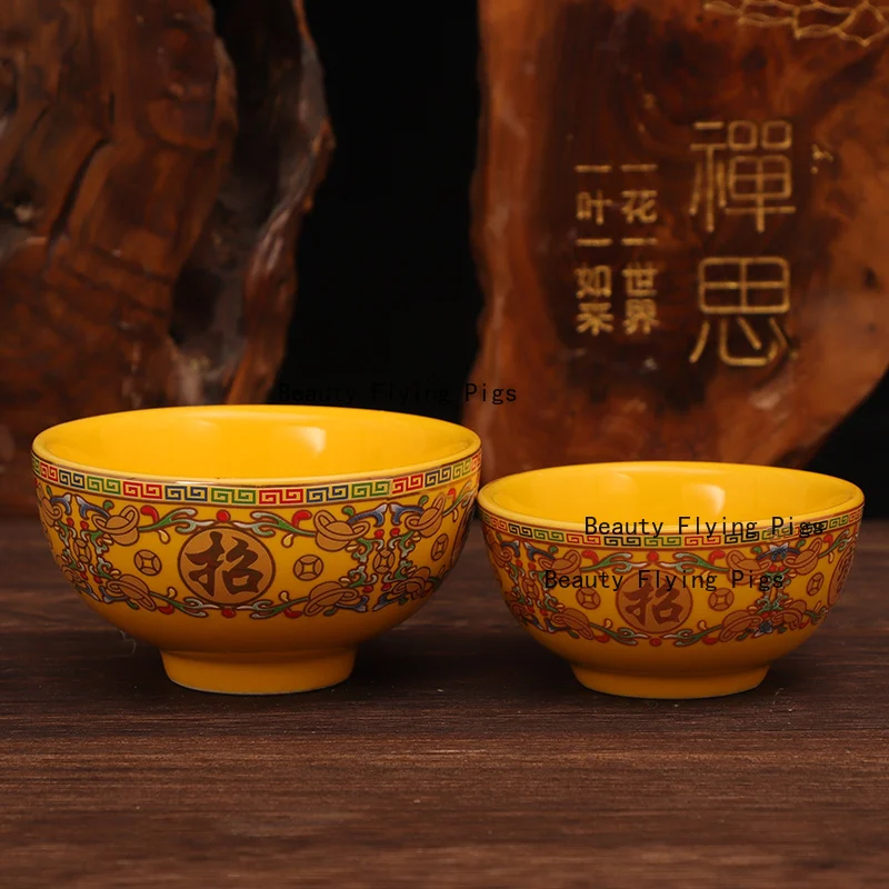 1pc Ceramic Buddhist Supplies Temple Sacrificial Incense Burner Tribute Cup Wine Jug Fruit Tray Buddha Hall Decor Chinese Style