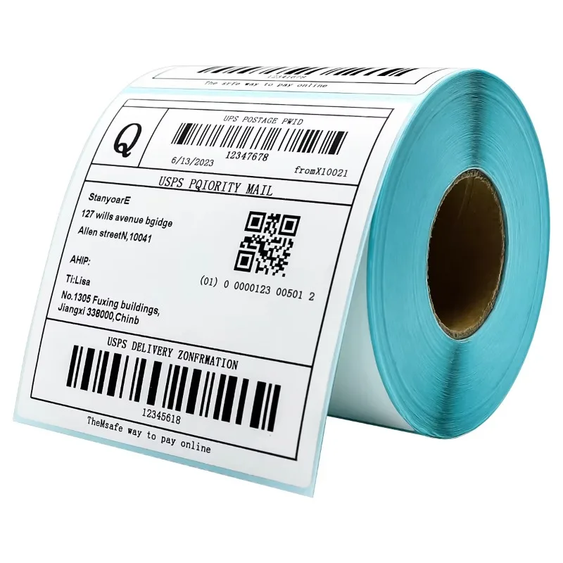 【Bulk Sales】Eco China Factory Adhesive Sticker Thermal Label Paper Printer Rolls 100*150mm*350label Sticker For Courier Decent