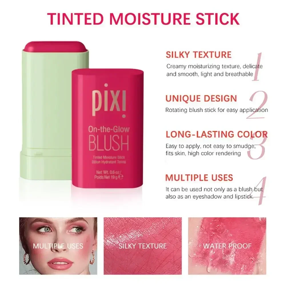3in1 Guancia Labbro Colorato Umidità Blush Stick Setoso Illumina Blush Crema Fard Cosmetici Tubi Opaco Contorno Trucco Cosmetici
