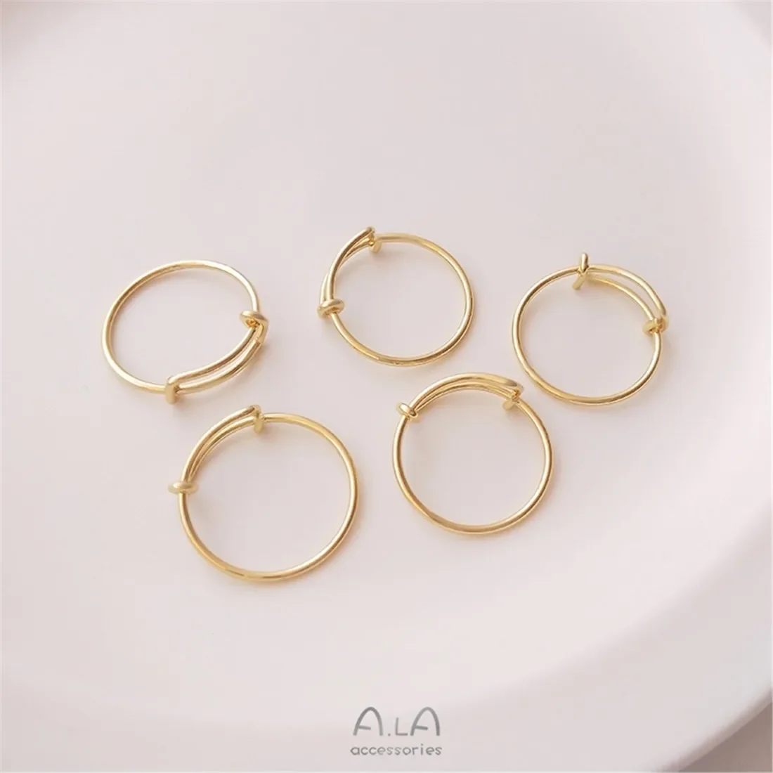 

14K Gold-coated Diy Ring Hand-wound Adjustable Ring Plated with Real Gold Jewelry Material Accessories B697