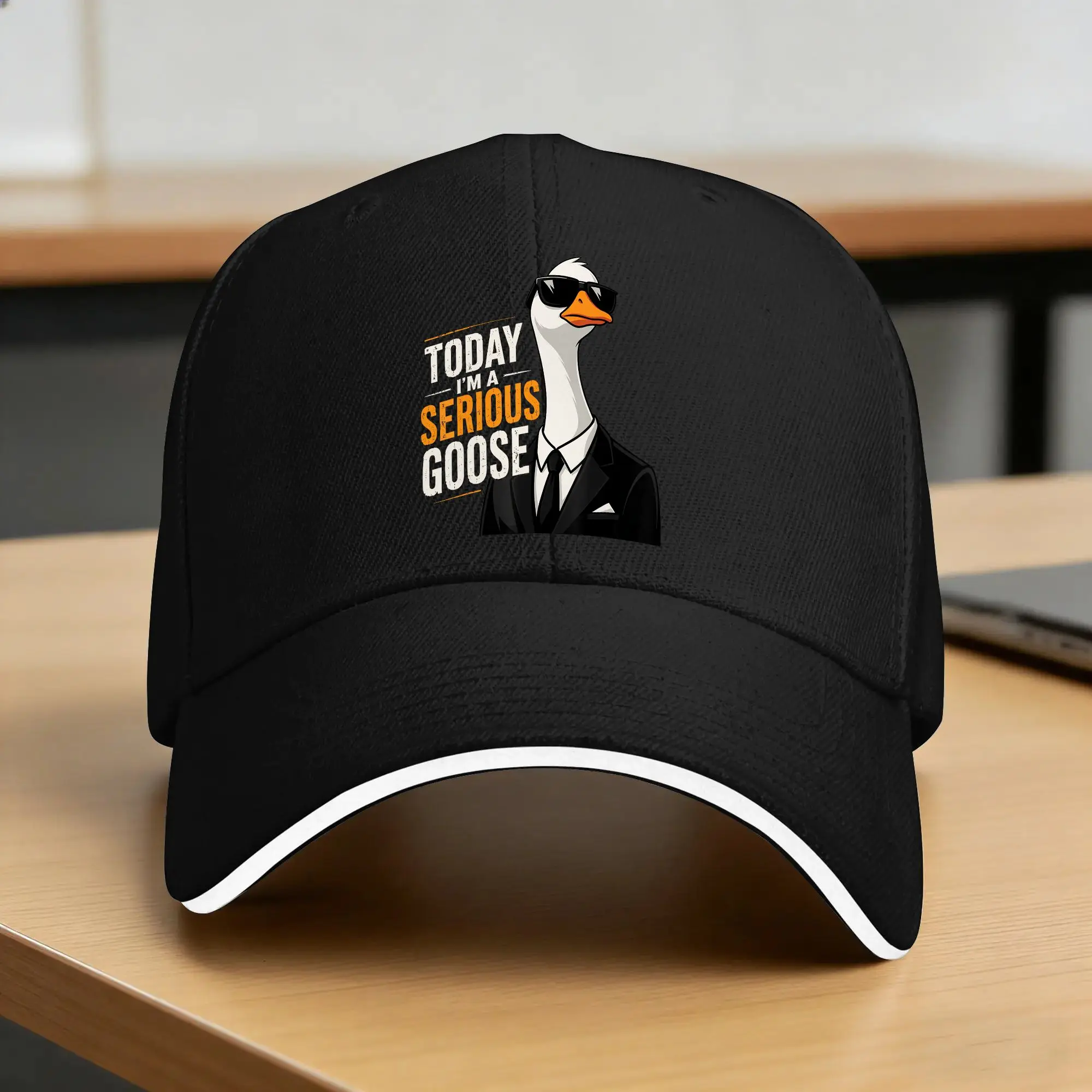 Summer Casual Baseball Cap Today I’m A Serious Goose Funny Goose in Suit & Sunglasses Hiking Fishing Trucker Hat Snapback Cap