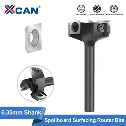 XCAN Spoilboard Surfacing Router Bit 6.35mm Shank 2 3 4 Flute Insert Carbide Slab Flattening Router Bit Wood Planer Bit
