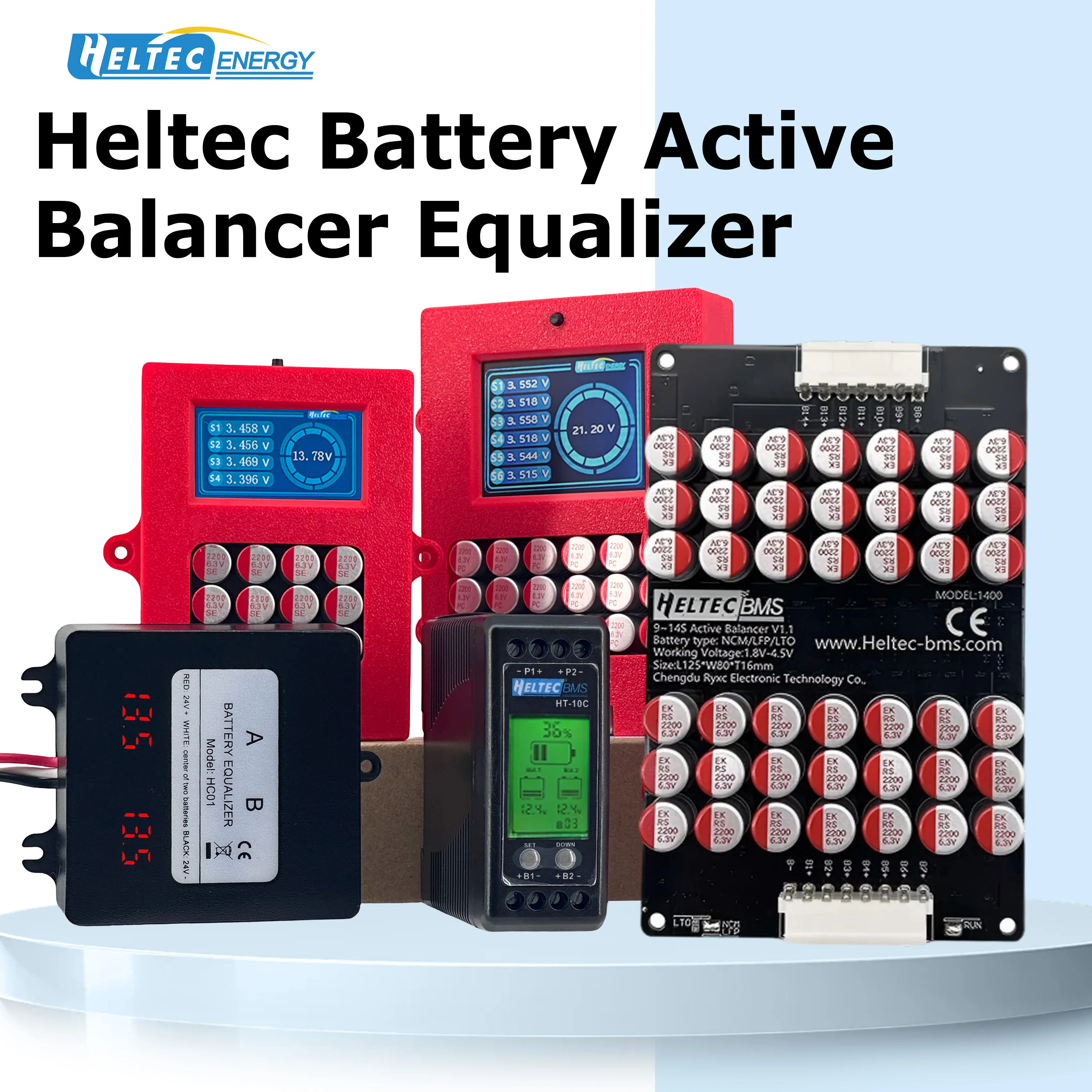 Balanceador Equalizador Ativo de Bateria Heltec 4S/6S/8S 5A, 10A para Baterias de Chumbo-Ácido 12V 24V 48V, Suporta Uso em Paralelo, para Baterias NCM/LFP