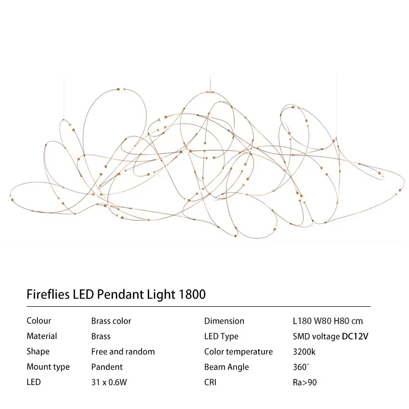 Moooi Flock vuurvlieg kroonluchter designer minimalistische kroonluchter voor keuken hangende led-verlichting luxe hangende eetkamerverlichting