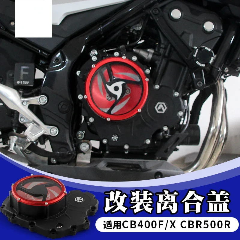 Suitable for Honda CB400F CBR400R Transparent Clutch Cover CBR500R CM500 Modified Engine Side Cover