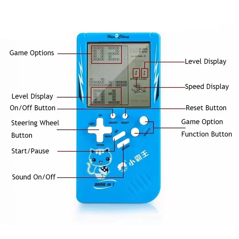 Mini Portable Classic Retro Handheld Game Console 23 Games Pocket Nostalgic Play Brick Game Machine Educational Puzzle Toys