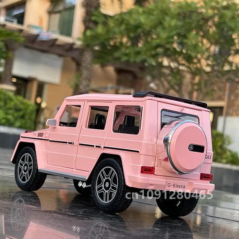 1/24 G63 G65 سبيكة الوردي نموذج سيارة Diecasts ولعبة معدنية على الطرق الوعرة المركبات نموذج محاكاة الصوت والضوء جمع هدايا الاطفال