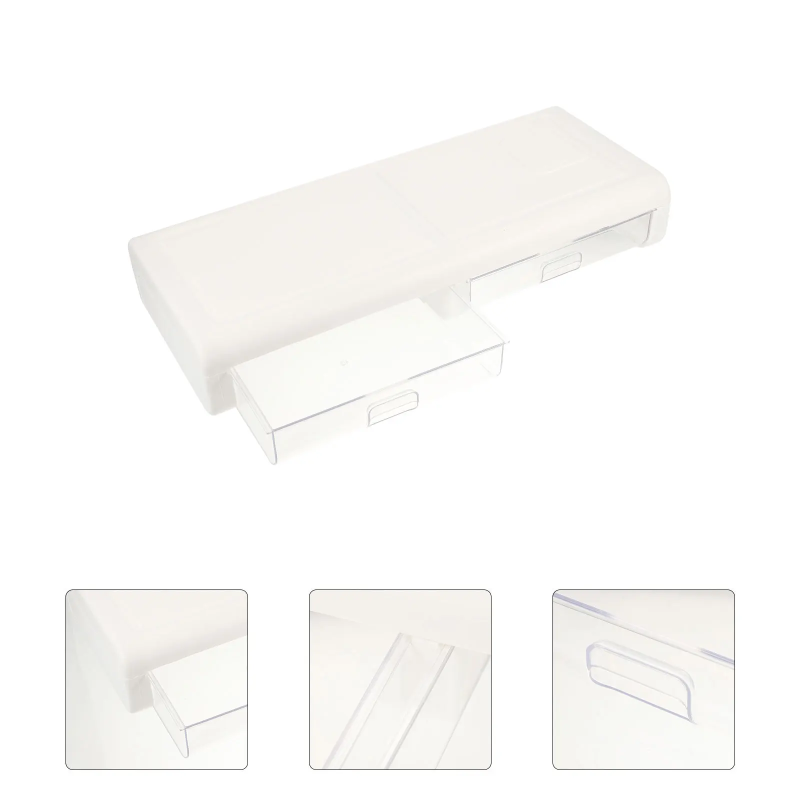 

Computer Monitor Stand With Drawer Desktop Riser For Laptop Pc Office Work Efficient Space Saving Plastic Base Monitor