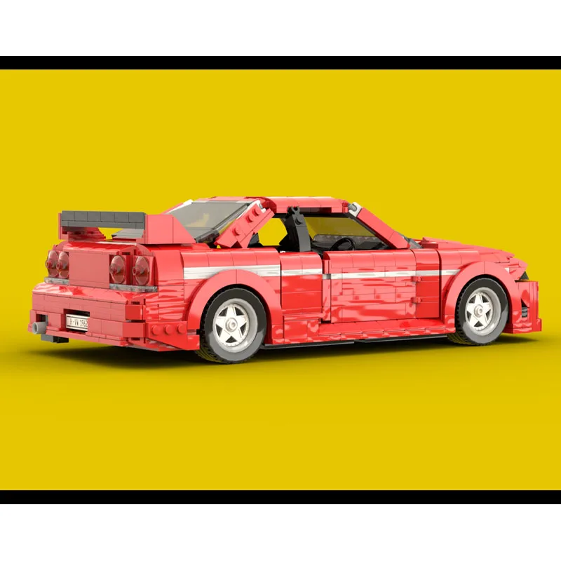 MOC-204502 Red New GTR R33 400R Supercar Racing Building Block Model 1264 Parts Boy Kids Birthday Building Blocks Toy Gift