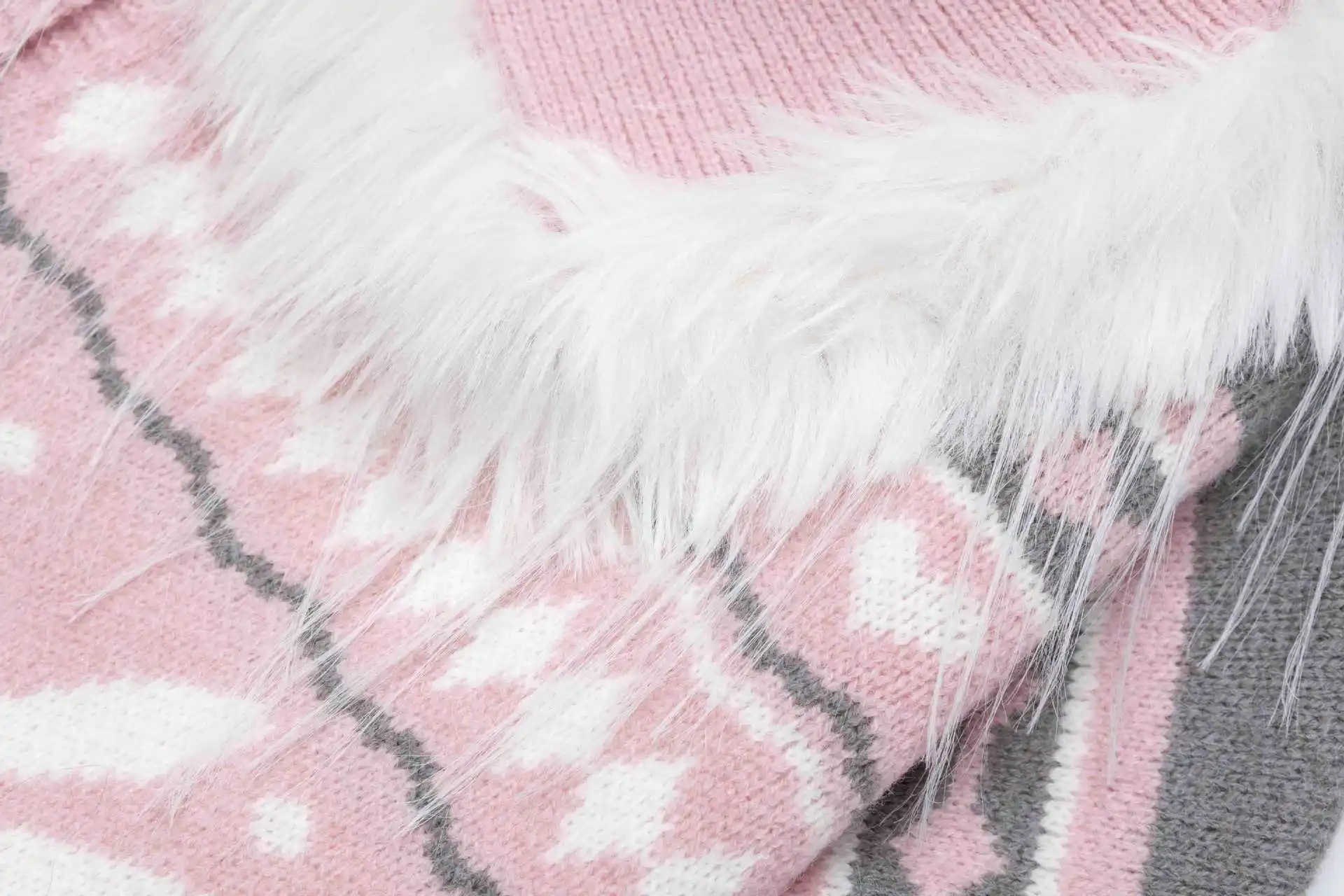 Retro Plush Lapel Rabbit Sweaters Harajuku Oversized Y2K Sweaters Knit Cardigan Unisex Casual Loose Sweaters Knitwear
