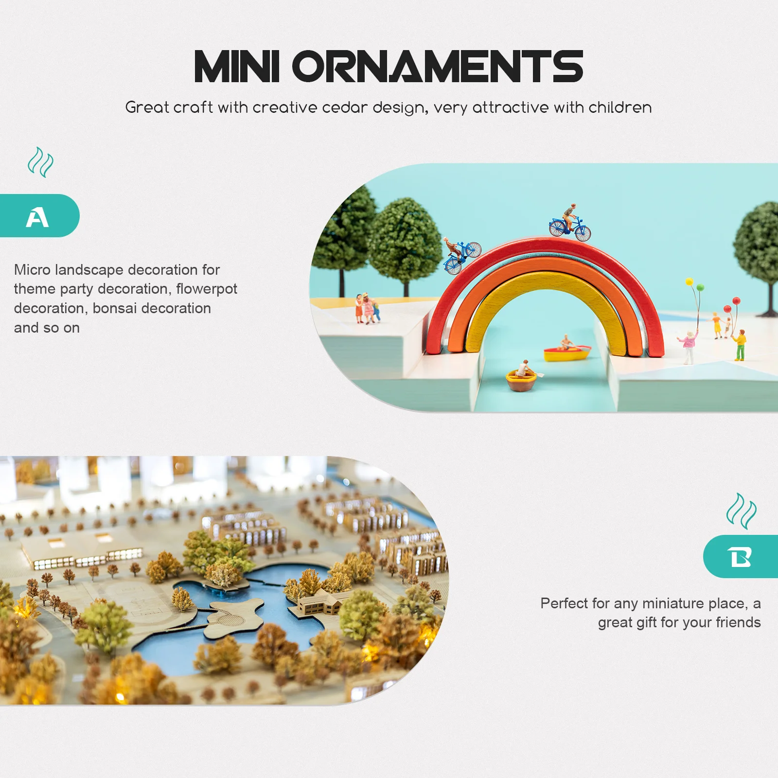 

5Pcs Simulated Cedar Mini Adornment Non-Fading Micro Landscape Decoration for Home Garden Bonsai Desktop Flowerpot Decor