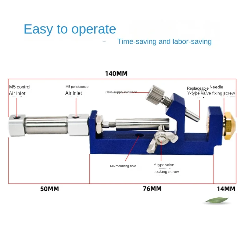 High precision micro dispensing valve Y-shaped valve dispensing machine Single action needle type silicone dispensing valve