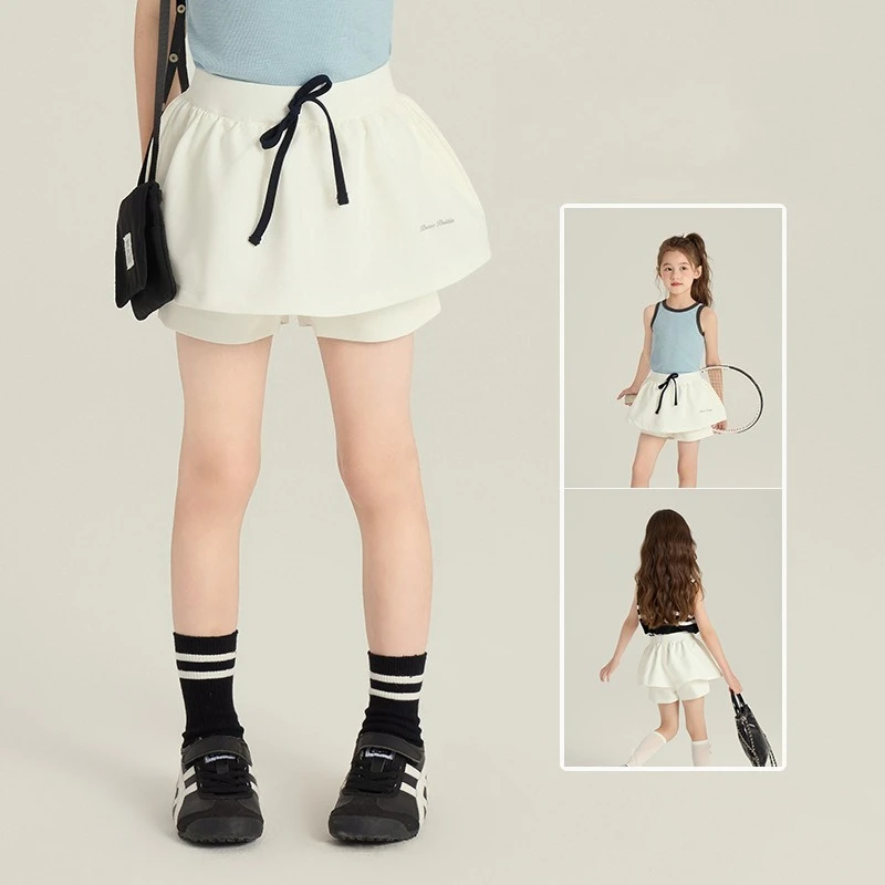 

Children's Clothing Girls Ballet Style Fake Two Culottes Children's Versatile Anti-Walk Letter Skirt