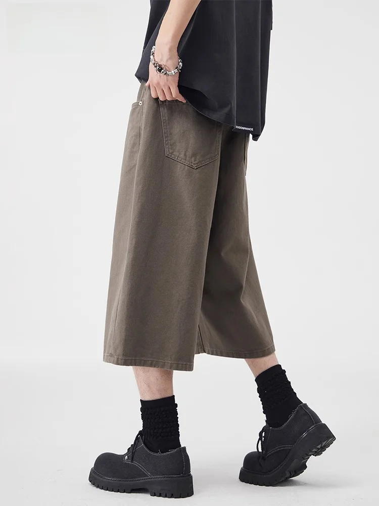 

Свободные мужские джинсы orts, прямые брюки в американском стиле ретро, летние модные брендовые хлопковые дышащие широкие брюки со скрытым волком