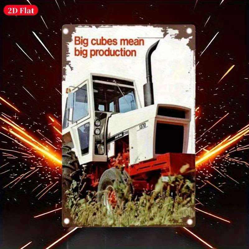 2D Flat  Farm Tractor Metal Wall with 