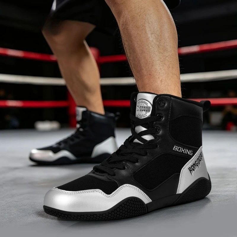 2026 New Trend Wrestling Boots For Men Non-Slip Men Boxing Sneakers Unisex Fighting Shoes for Man Mid-Top Men Gym Training Shoe