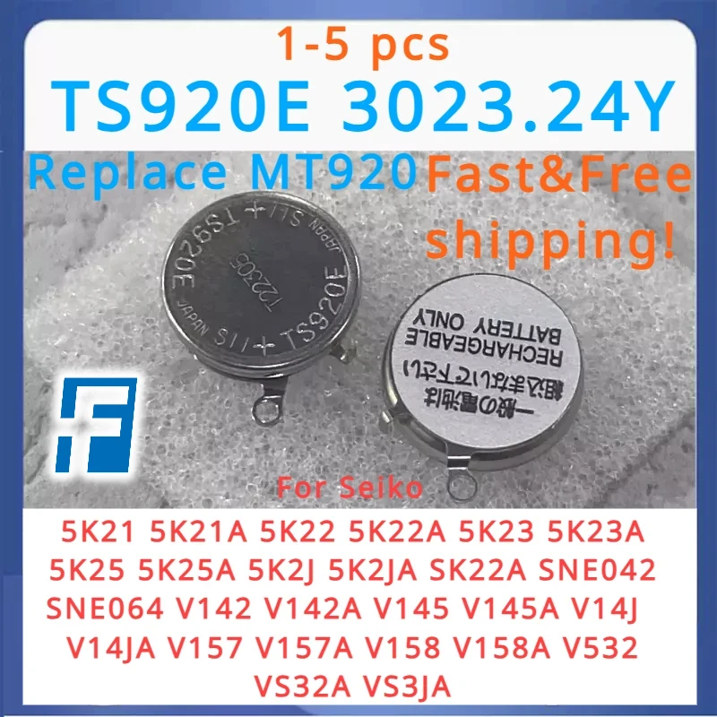 1-5pcs TS920E 3023.24Y MT920 3023-24Y 3023 24Y TS920 Seiko Watch Kinetic Energy Rechargeable Battery capacitor 5K21 5K22 5K23