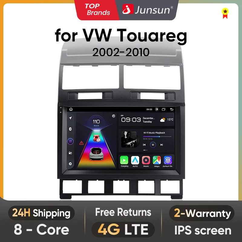 Junsun Wireless CarPlay Android Auto Car Radio for Volkswagen Touareg 2002-2010 GPS Car Intelligent Systems Smart Autoradio