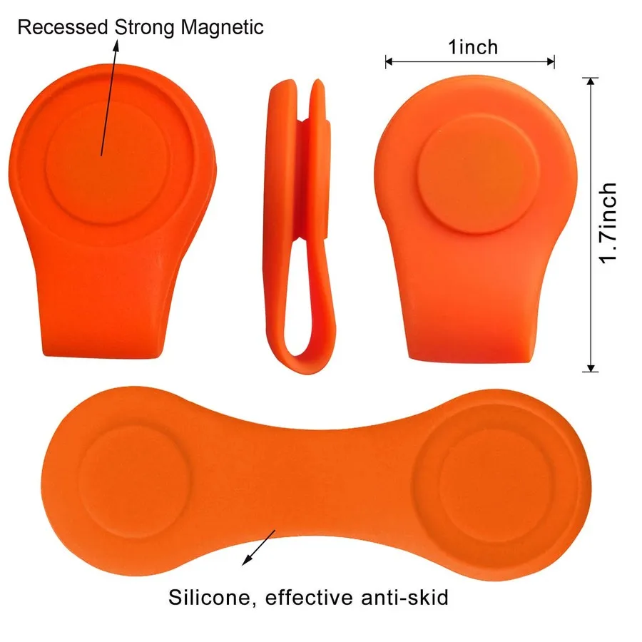 Silicone Golf Hat Clip Ball Marker Holder 1 Hat Clip with 2 Ball Markers Strong Magnetic Attach to Pocket Edge Belt Gift