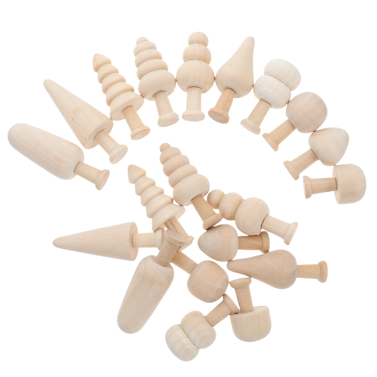 20 piezas de juguetes de madera pintados, manualidades DIY, adornos de plantas de árbol de Navidad, Mini decoración para niños, artesanías de setas de Halloween