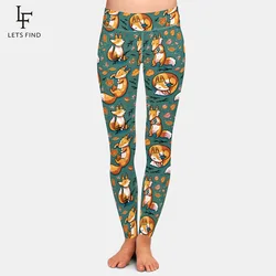 Leggings con estampado Digital 3D de zorro para mujer, pantalones elásticos de cintura alta, mallas informales a la moda, novedad