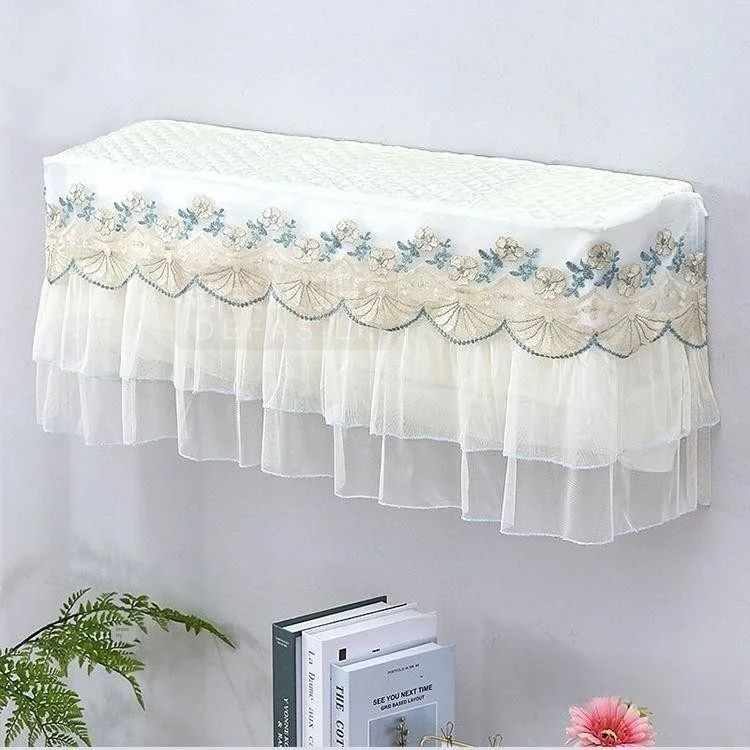 Universal Hanging Air Conditioner Cover Full Wrap Dustproof Lace Curtain Anti-straight Blow Home Fabric Protection 